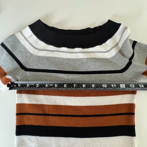 Karen Millen || Women's Boat Neck Sweater Dress Striped Midi Dress Medium - Picture 10 of 14